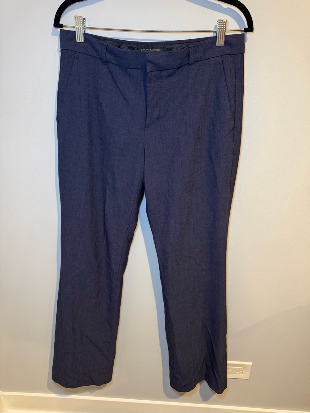 Banana Republic Logan Wool Dress Pants Navy Blue Straight Leg Trousers Women’s 8
